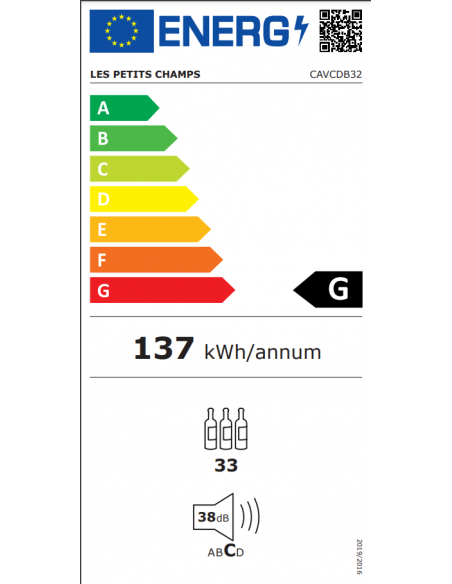 Les Petits Champs Les Petits Champs CAVCDB32 - cave de conservation dual zone 32 bouteilles pose libre