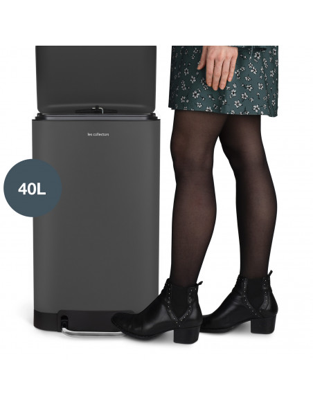Les Collectors N°831 - Poubelle à pédale 40L, gris anthracite  edition