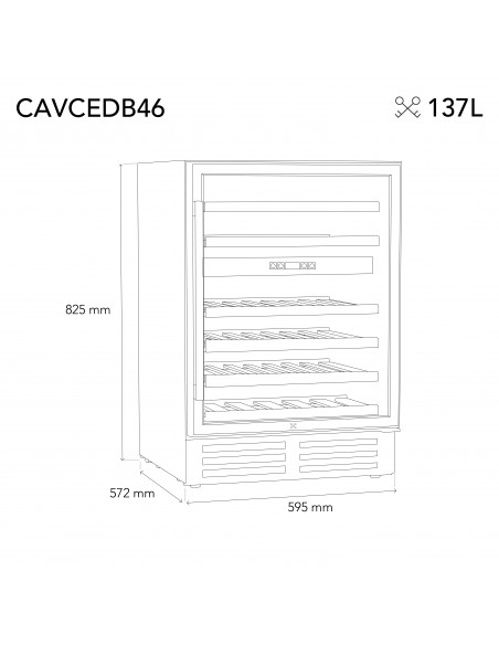 Les Petits Champs  CAVCEDB46 - cave de conservation 46 bouteilles encastrable
