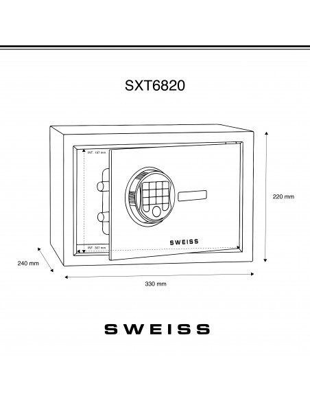 Sweiss SXT6820 - Coffre fort électronique 8L