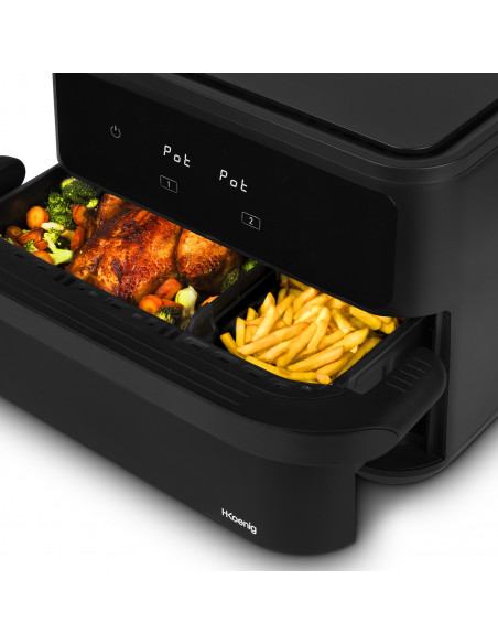 H.Koenig FRY960 - Friteuse sans huile Mégazone / double bacs