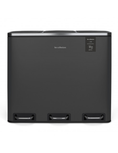 Les Collectors N°990 - Poubelle de tri à pédale 3 x 18 L, grey edition