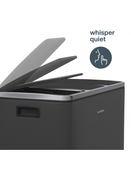 Les Collectors N°990 - Poubelle de tri à pédale 3 x 18 L, grey edition