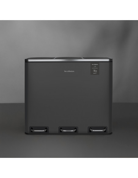 Les Collectors N°990 - Poubelle de tri à pédale 3 x 18 L, grey edition