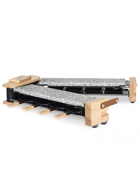 H.Koenig WOD362 - Raclette, pierre à cuire 8 personnes design bois