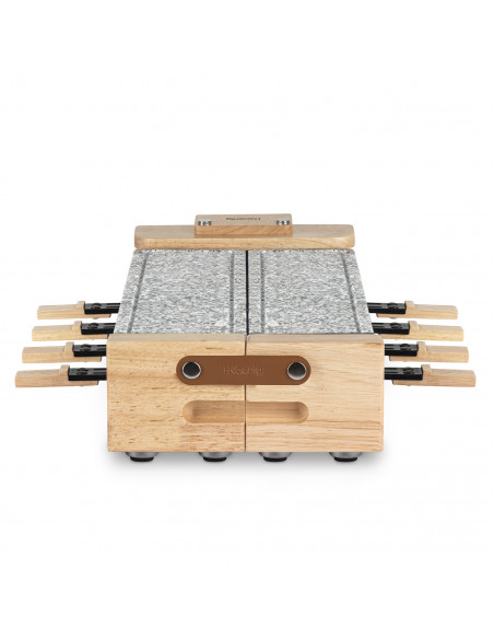 H.Koenig WOD362 - Raclette, pierre à cuire 8 personnes design bois