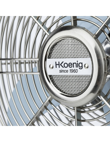 H.Koenig JOE50 BLEU - Ventilateur design métal