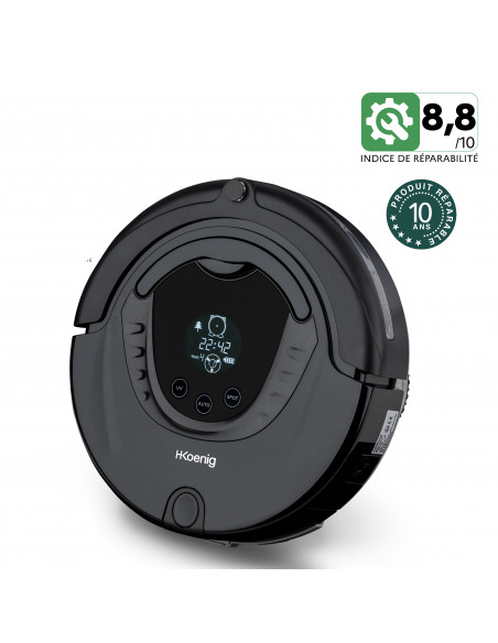 RECONDITIONNÉ : H.KOENIG SWR28 ROBOT ASPIRATEUR AVEC MUR VIRTUEL STATION DE CHARGE ET TELECOMMANDE