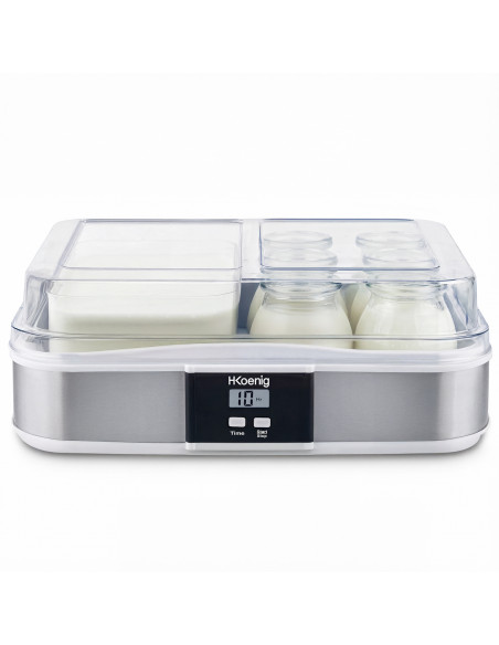 H.Koenig ELY120 - Yaourtière 2 en 1 - 12 pots individuels + 1 pot de 1,2 L