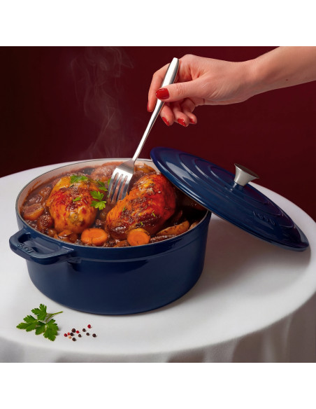 La Fonderie 1890 ALMA22 - Cocotte en fonte 22cm bleu