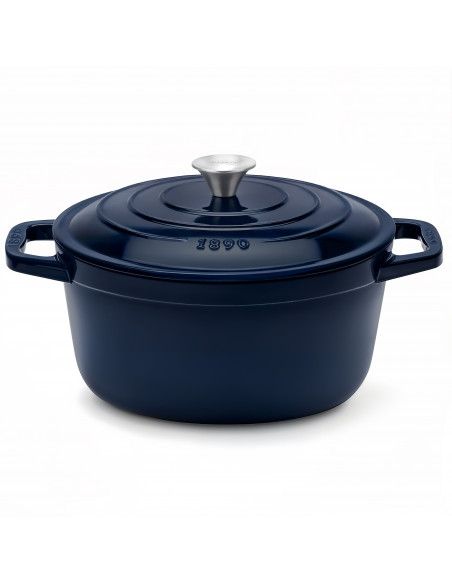 La Fonderie 1890 ALMA25 -  Cocotte en fonte 25cm bleu