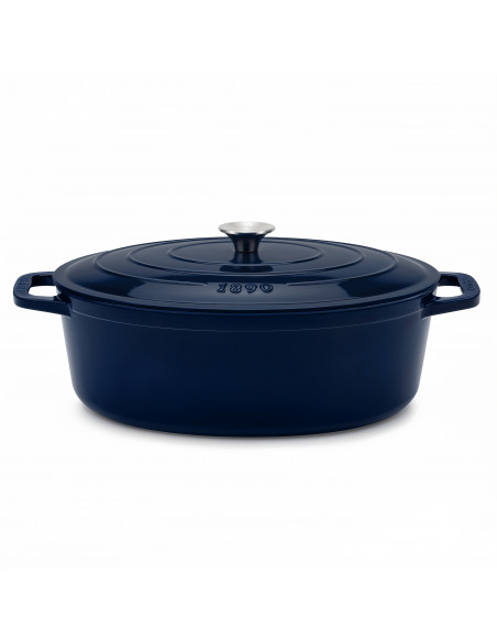 La Fonderie 1890 ALMA36 - Cocotte en fonte ovale 36cm bleu