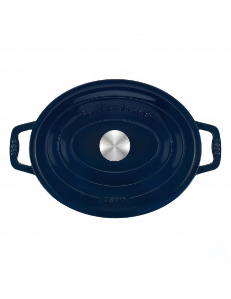 La Fonderie 1890 ALMA36 - Cocotte en fonte ovale 36cm bleu