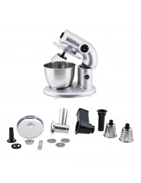 H.KOENIG KM80 S SILVER + AC8 : ROBOT PETRIN 1000W+ ACCESSOIRES OPTIONNELS
