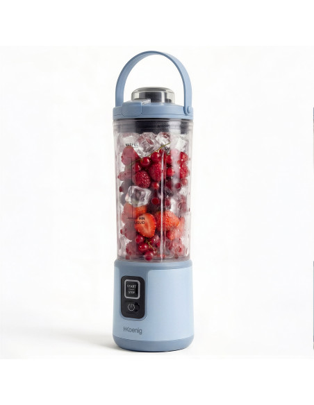 H.Koenig MOOTH16 - Mini blender portable sur batterie Bleu Pastel