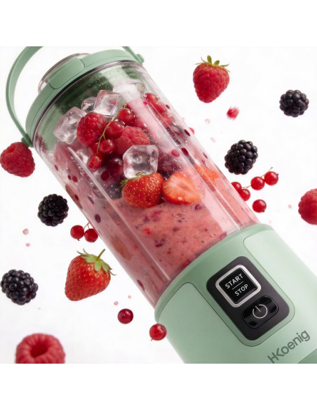 H.Koenig MOOTH18 - Mini blender portable sur batterie Vert Pastel