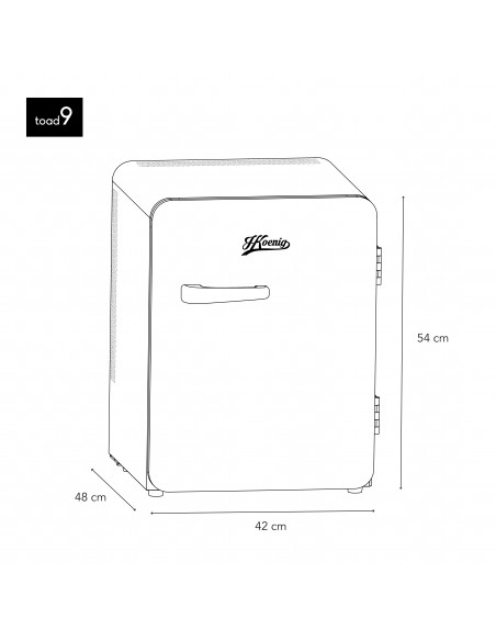 H.Koenig TOAD9 - Mini bar vintage 31 L Noir