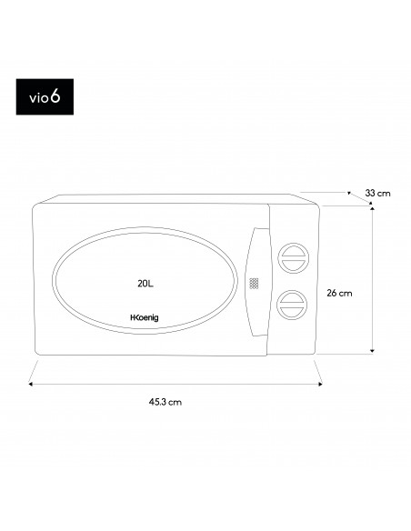 H.Koenig VIO6 - Four micro-ondes 20L